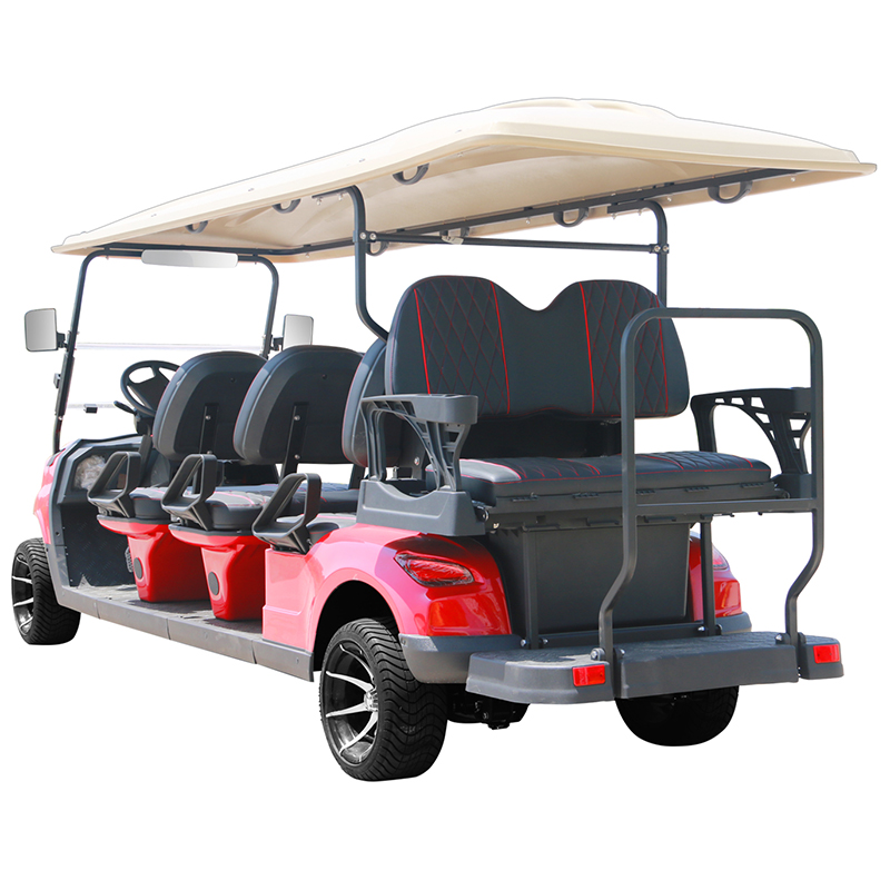 Style B 6+2 seats golf cart red 