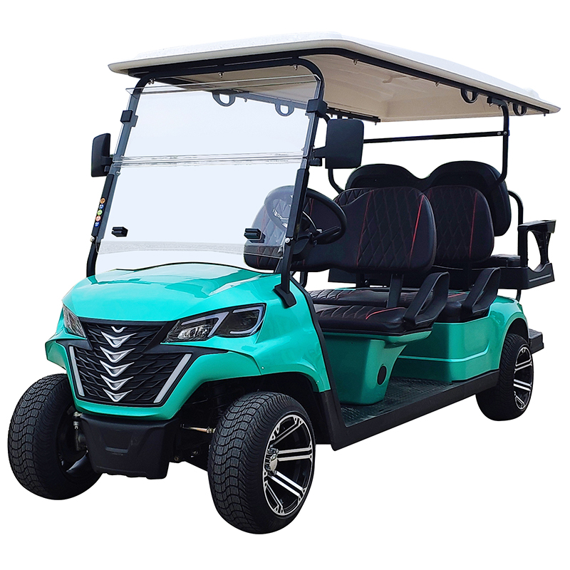 Style B 4+2 seats golf cart cyan 