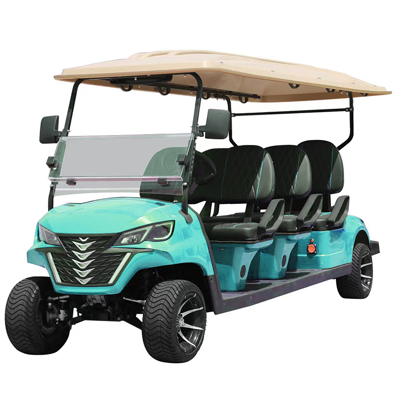 Style B 6 seats golf cart cyan 