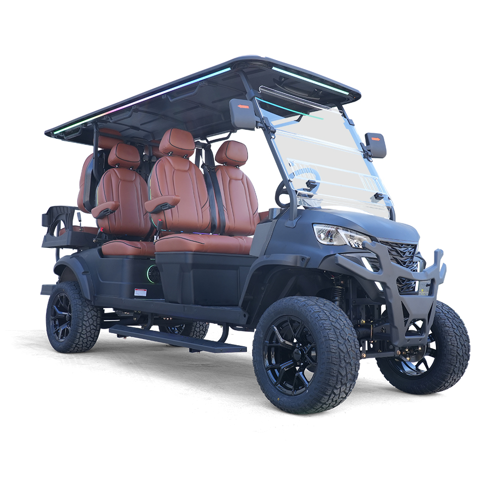 Style B 4+2 Seats Golf Cart Black