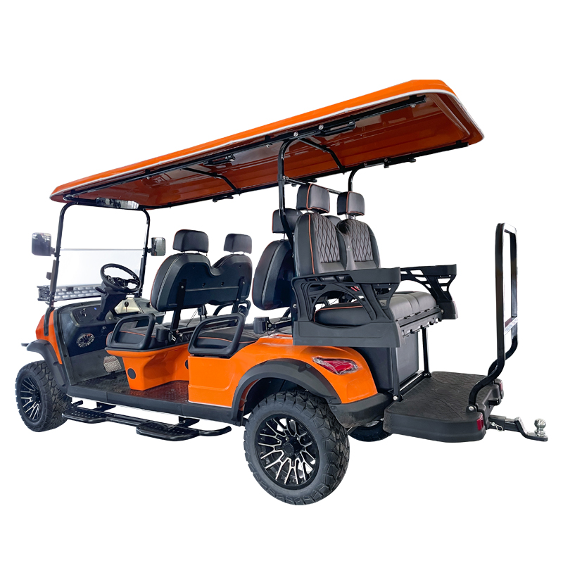 Style C 4+2 seats golf cart orange