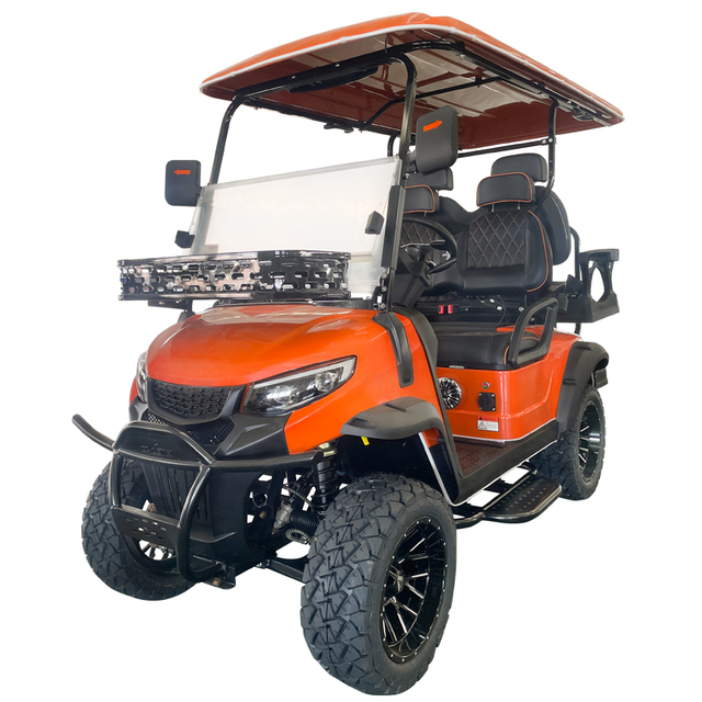 Style C 2+2 seats golf cart orange