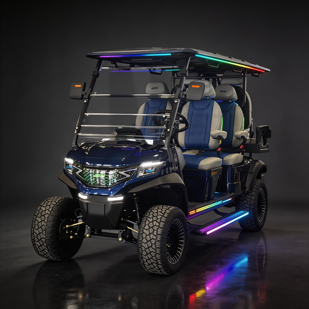 The Flash 4+2 Seats Golf Cart Navy Blue