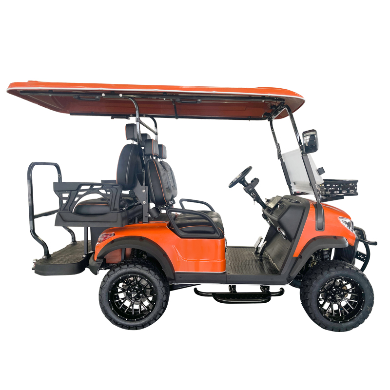 Style C 2+2 seats golf cart orange