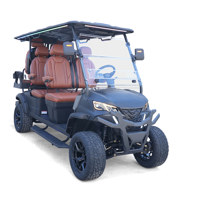 Style B 4+2 Seats Golf Cart Black