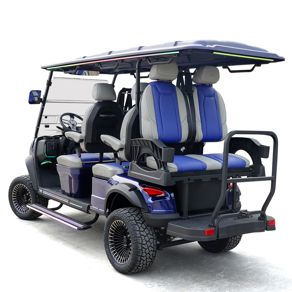 The Flash 4+2 Seats Golf Cart Navy Blue