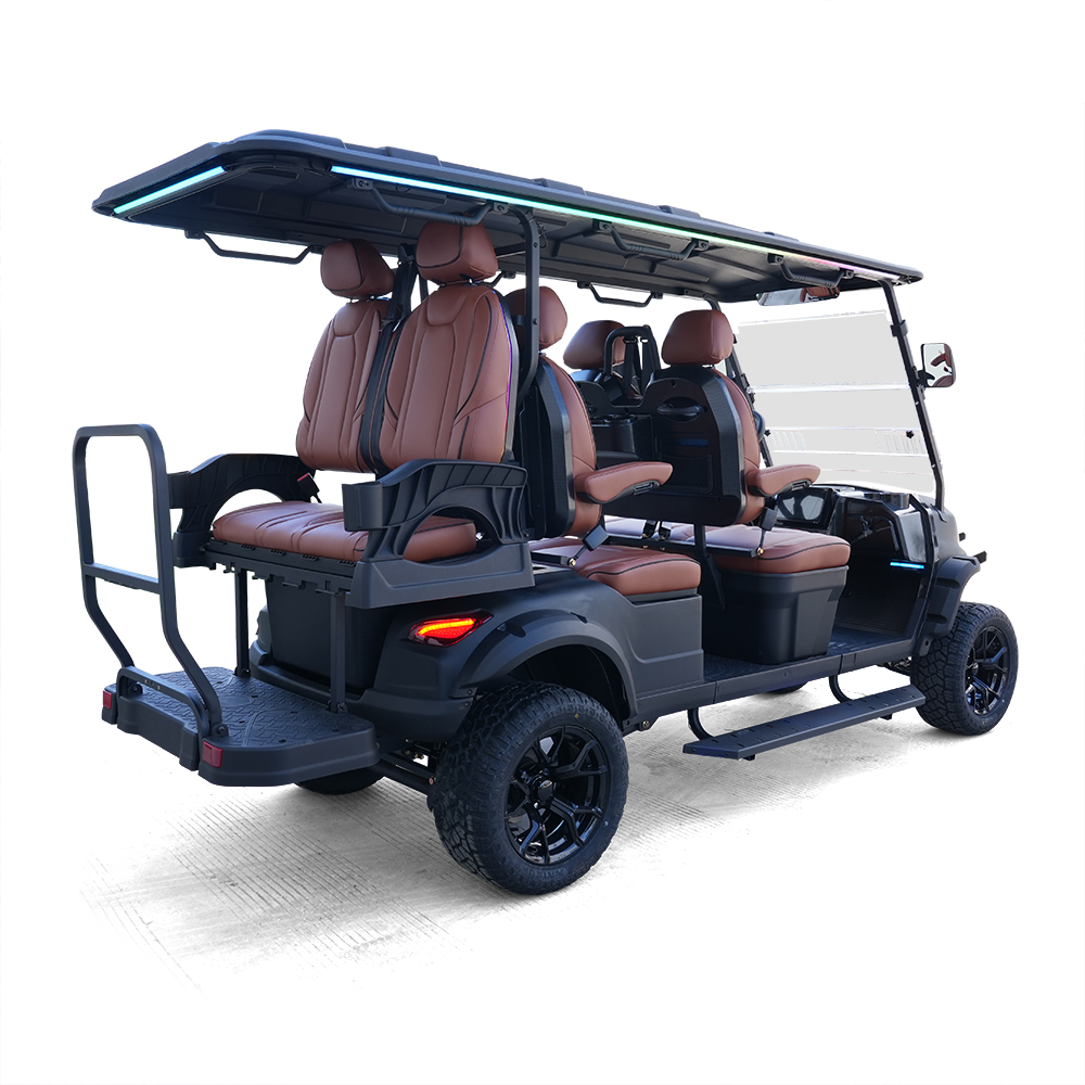 Style B 4+2 Seats Golf Cart Black