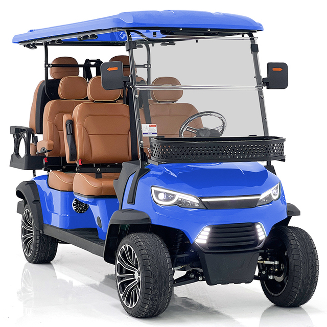 Dark Blue 4+2 Seats Electric Golf Cart